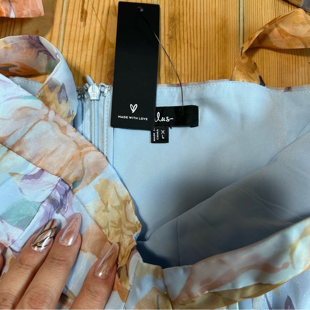 Lulu's Pastel Floral Tiered Midi Dress with Bow Straps - Picture 9 of 10